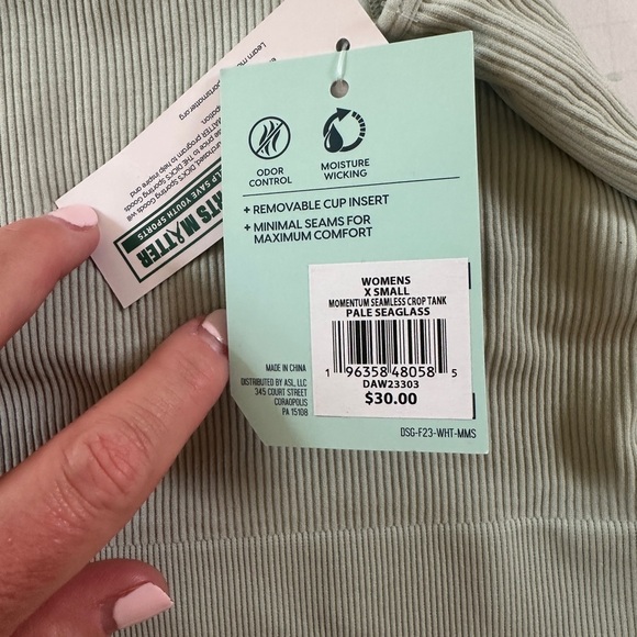 Women's Ribbed Tank Top - Sage Green Pale Seagrass - Picture 4 of 7